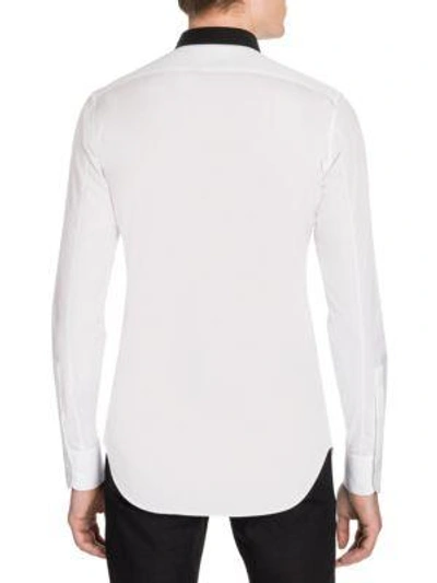 Shop Alexander Mcqueen Contrast Optical Shirt In Optical White