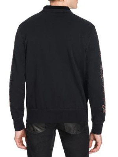 Shop Alexander Mcqueen Floral-embroidered Sweatshirt In Black