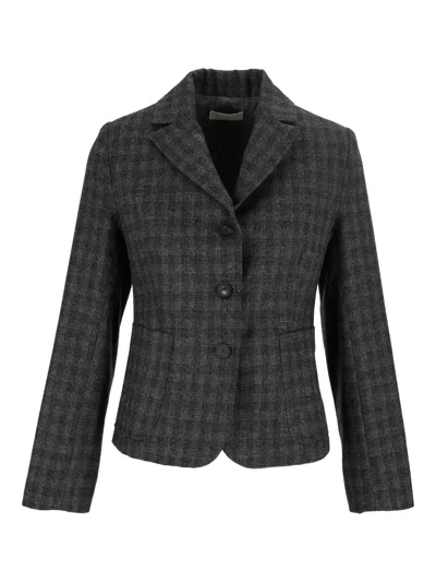 Antonelli Check-pattern Notched-lapels Jacket In Gray