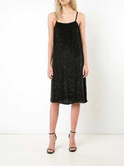 Shop Ashish Beaded Chiffon Slip Dress - Black