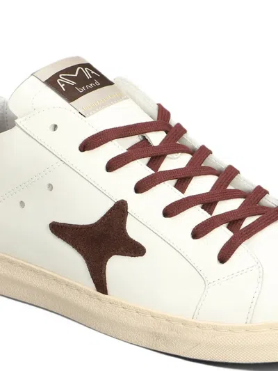 Ama Brand Star-patch Leather Sneakers In Multi