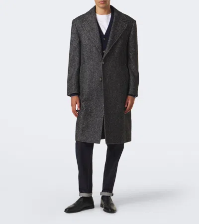 Brunello Cucinelli Herringbone Wool And Alpaca-blend Coat In Multi
