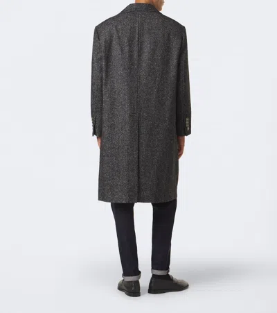 Brunello Cucinelli Herringbone Wool And Alpaca-blend Coat In Multi