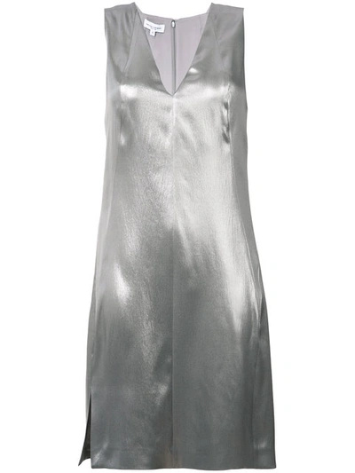 Narciso Rodriguez Sleeveless Low-armhole Shift Dress, Silver