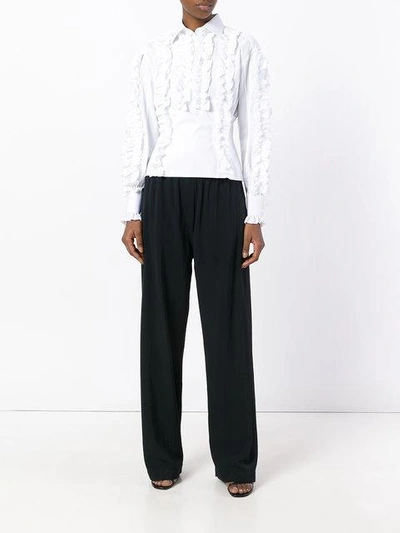 Shop Dolce & Gabbana Ruffle Blouse In White