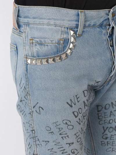 Gucci Scribbled Print Punk Pant In Blue | ModeSens
