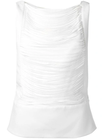 Shop Tom Ford Pleated Sleeveless Blouse - White