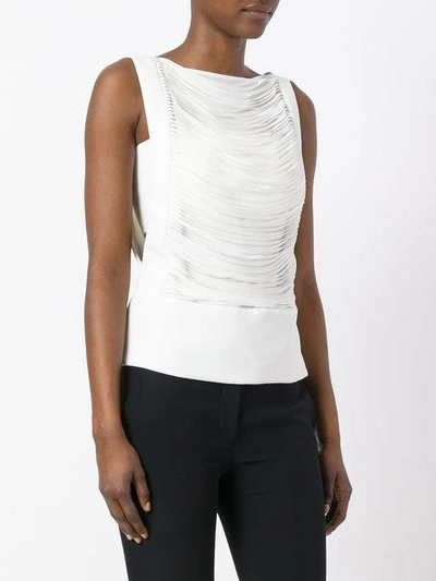 Shop Tom Ford Pleated Sleeveless Blouse - White
