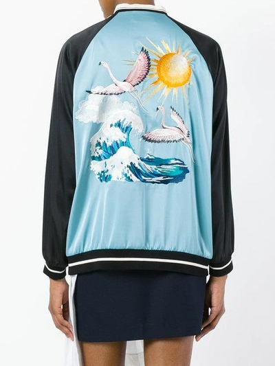 Shop Red Valentino Embroidered Jacket In Blue
