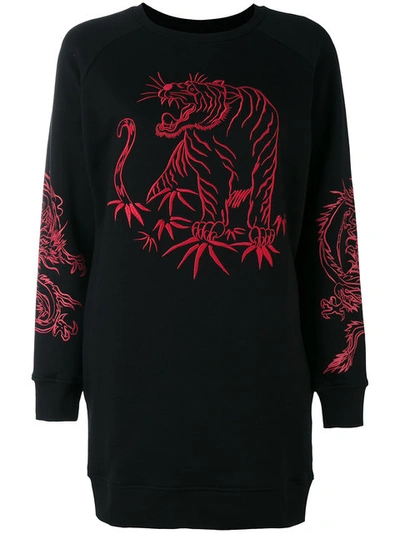 Marcelo Burlon County Of Milan - Embroidered Sweatshirt  In Black