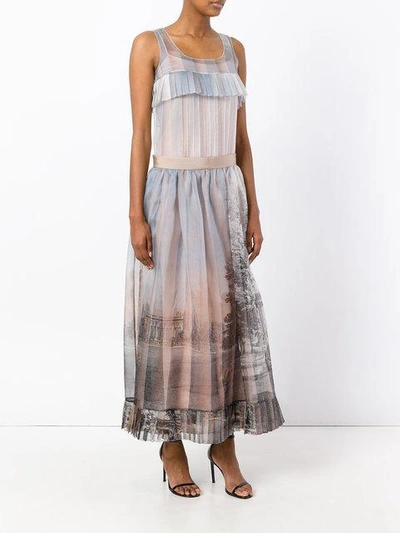 Shop Fendi Printed Voile Dress In F03qe