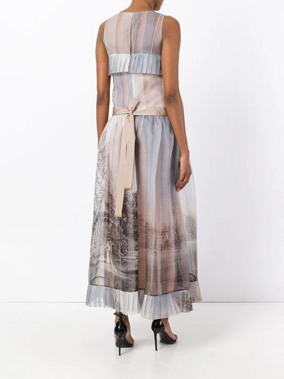 Shop Fendi Printed Voile Dress In F03qe