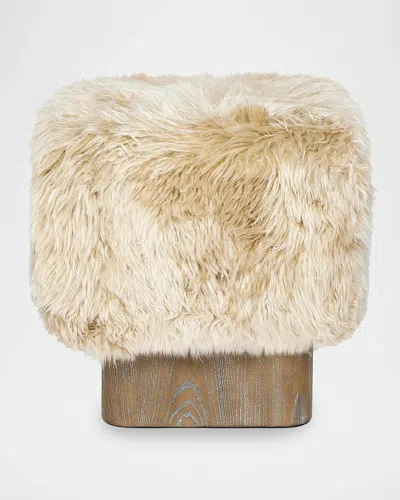 Interlude Home Noah Shearling Stool In Brown