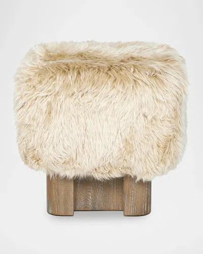 Interlude Home Noah Shearling Stool In Brown