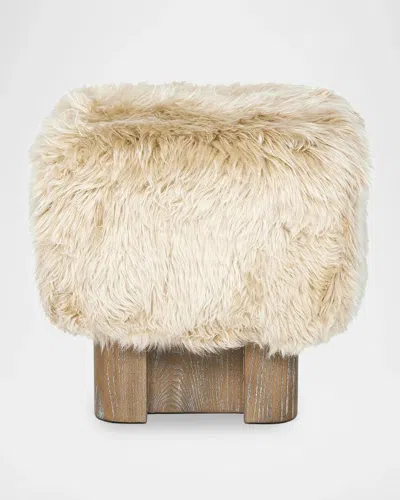 Interlude Home Noah Shearling Stool In Brown