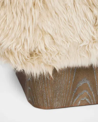 Interlude Home Noah Shearling Stool In Brown