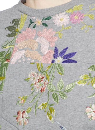 Shop Alexander Mcqueen Floral Embroidered Patchwork Sweatshirt