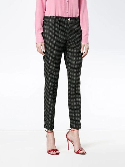 Shop Gucci Cropped Polka Dot Trousers