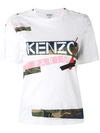 KENZO patch print T-shirt,机洗