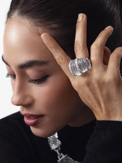David Webb Hutton Diamond Ring In Silver