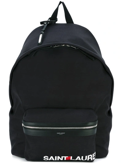 Shop Saint Laurent Logo 'city' Backpack - Black