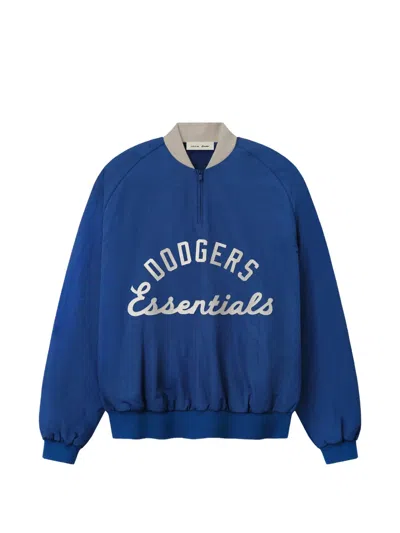Essentials Dodgers Half-zip Pullover In Blue