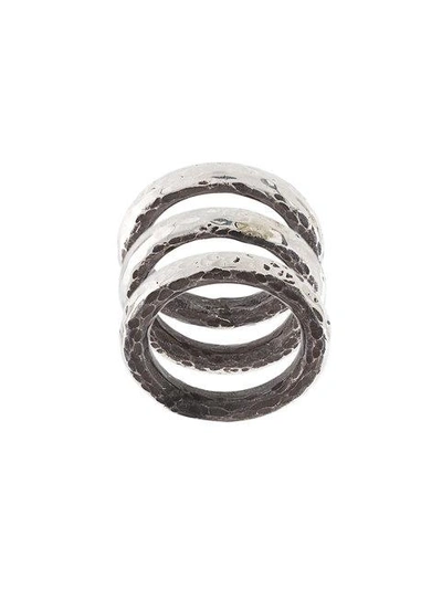 Henson Hammered Ring Set - Metallic | ModeSens