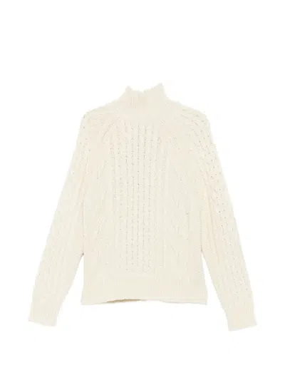 Baracuta 아란 모크 넥 스웨터 In Neutral