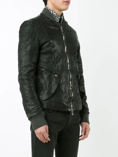 Shop Guidi Colour Block Bomber Jacket In Black