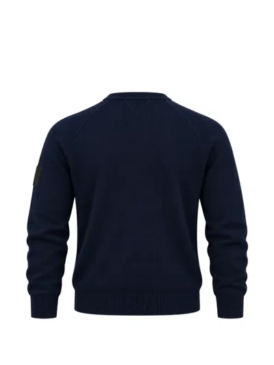 Outhere Logo-patch Raglan-sleeve Sweater In Blue