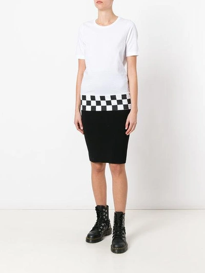 Shop Dsquared2 Checkered Hem T-shirt