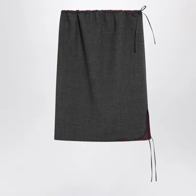 Prada Bonded Hopsack Midi-skirt With Devoré-effect In Gray