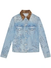 GUCCI Scribbled writing print denim jacket,SPECIALISTCLEANING