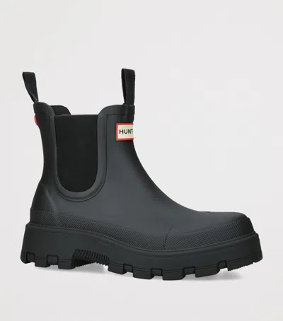Hunter Elements Elasticated Chelsea Boots In Black