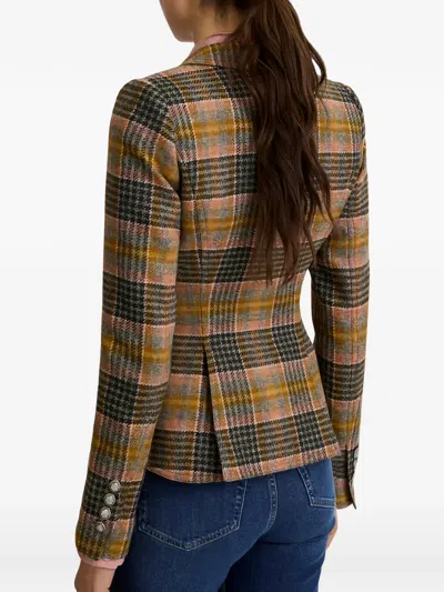 Smythe Check-pattern Single-breasted Blazer In Brown