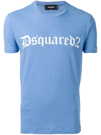 Dsquared2 Gothic Logo-print T-shirt, Light Blue In Bluette