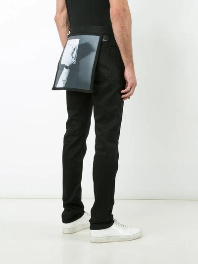 Shop Raf Simons X Robert Mapplethorpe Printed Apron Slim-fit Jeans - Black