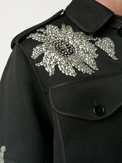 Shop Alexander Mcqueen Sequin Embroidered Military Jacket In Black