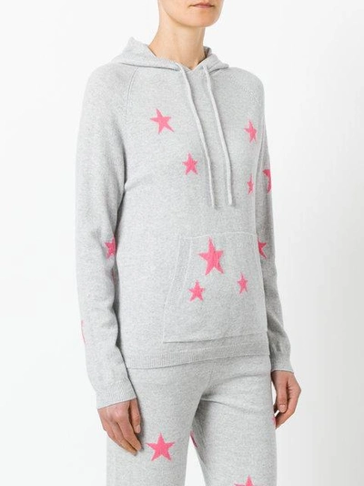 Shop Chinti & Parker Cashmere Star Printed Hooded Sweater