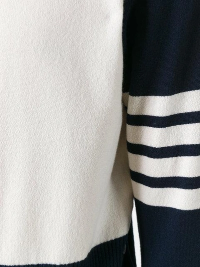 Shop Thom Browne Color Block Sweater In White