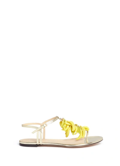 Shop Charlotte Olympia Banana Charm Mirror Leather Sandals