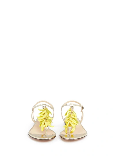 Shop Charlotte Olympia Banana Charm Mirror Leather Sandals