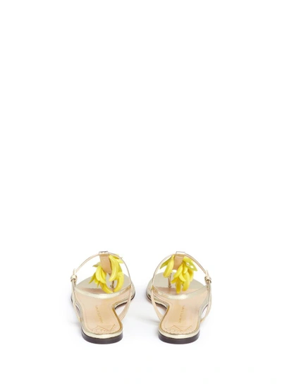 Shop Charlotte Olympia Banana Charm Mirror Leather Sandals