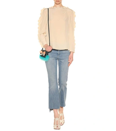 Shop Fendi Silk High Neck Blouse In Clio