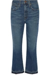 MADEWELL Cropped frayed mid-rise flared jeans