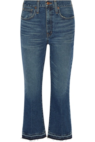 Madewell Cropped Frayed Mid-rise Flared Jeans