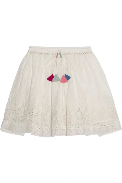 Shop Loveshackfancy Phoebe Crochet-trimmed Swiss-dot Cotton Skirt