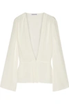 ELIZABETH AND JAMES Layla pleated georgette wrap blouse