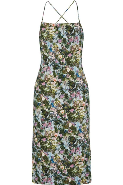 Shop Cushnie Et Ochs Donna Open-back Floral-print Stretch-cady Dress