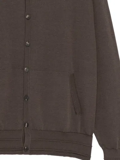 Devoa Button-up Cardigan In Gray